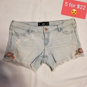 Hollister Embroidered Jean Shorts